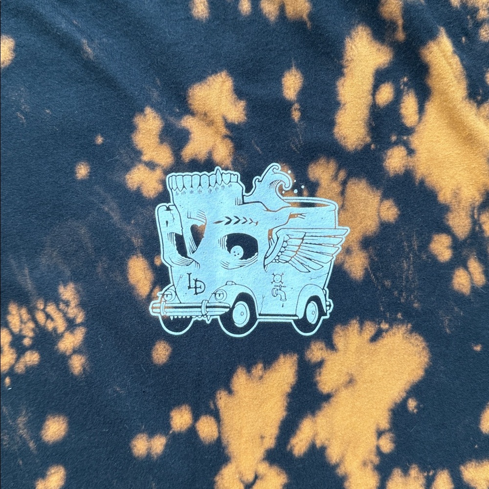 NWOT Liquid Death Van Black and Brown Tie Dye Cotton T-Shirt Men’s Large - Picture 6 of 8